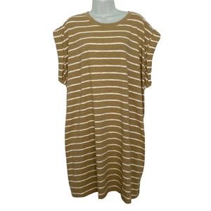 A.N.A Comfy Soft Striped T-Shirt Dolman Sleeve Dress Women’s Plus Size 3X NEW